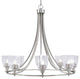 Paramount 8-Light Chandelier, Brushed Nickel, 4.5" Clear Bubble Glass