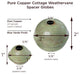 Copper Large Weathervane 2" and 4" Spacer Ball Set, Blue Verde Copper