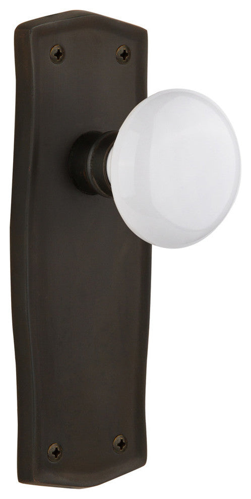 Prairie Plate Passage Porcelain Door Knob, Oil-Rubbed Bronze