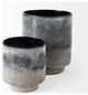 Squally 6.0Lx6.0Wx6.4H Black/Brown Ceramic Ombre Textured Small Vase
