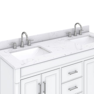 Avanity Bristol 60" Vanity Combo, White and Cala White Engineered Top