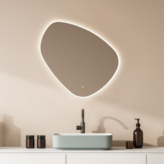 Rasso Novelty Frameless Bathroom Vanity LED Lighted Wall Mirror, 39"