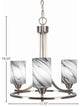 Paramount Uplight 3-Light Chandelier, Brushed Nickel, 4" Onyx Swirl Glass