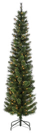 Hard Mixed Needle Cashmere Pencil Tree With 200 Clear Lights, 7.5 Foot