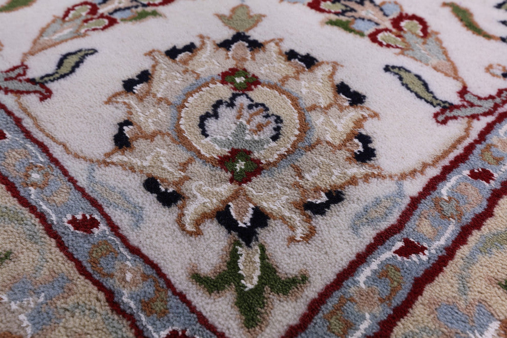Handmade Wool & Silk Persian Nain Rug 8' 2" X 10' 5" - Q14722