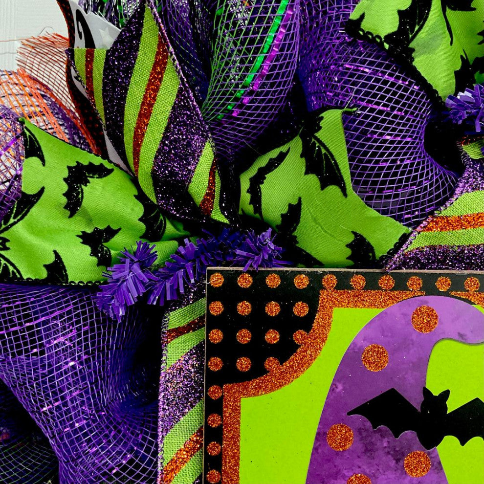 Gnome To Bite Deco Mesh Halloween Wreath