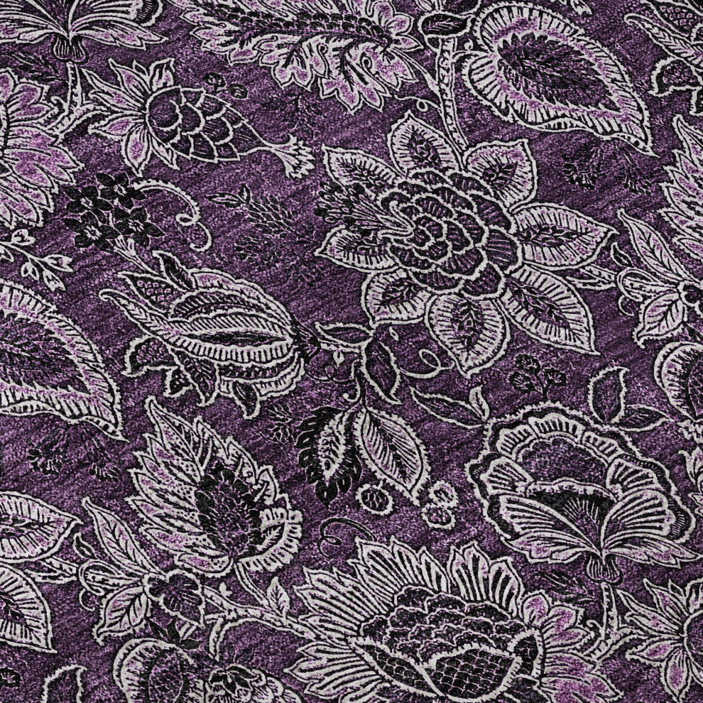 Premium Machine Washable Mayfield AMF661 Eggplant 9' x 12' Rug