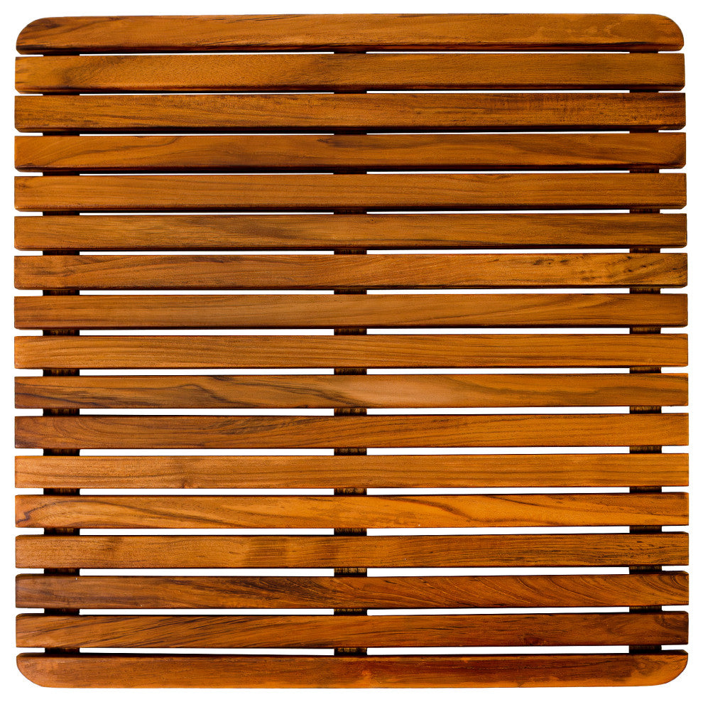 Nordic Style Teak Oiled Square Shower and Bath Mat 24"x24"