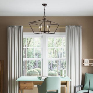 Devone 5 Light Bronze With Antique Brass Accents Chandelier