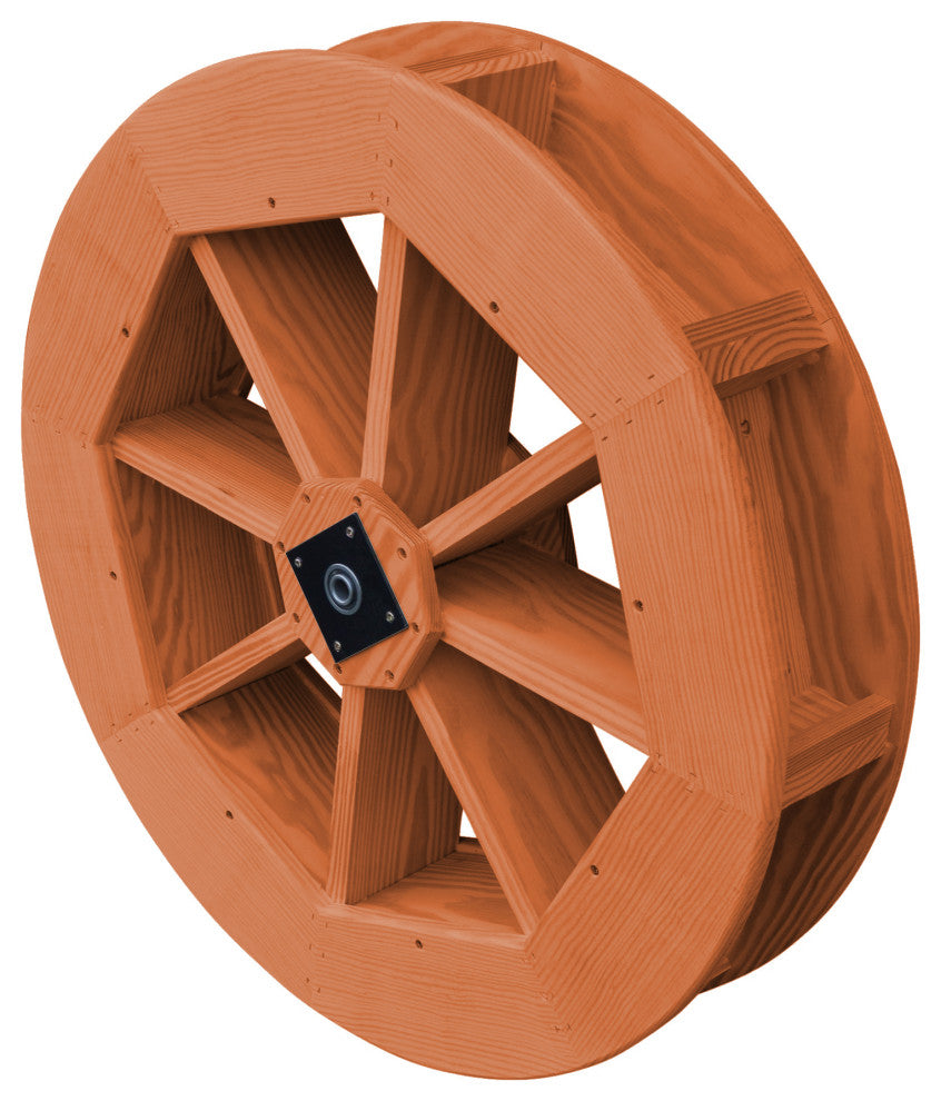 Pressure Treated Pine Waterwheel, Redwood Stain, 30"