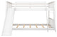 Gewnee Wood Full Over Full Bunk Bed with Slide and Ladder in White