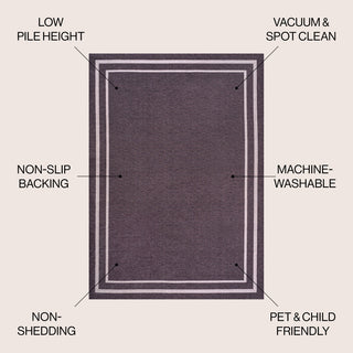 Sloane Classic 2-Stripe Border Washable Area Rug