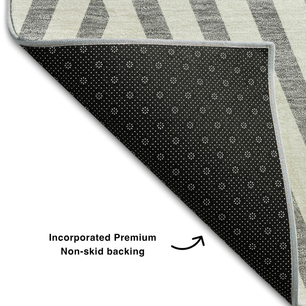 Premium Machine Washable Mayfield AMF550 Gray 5' x 7'6" Rug