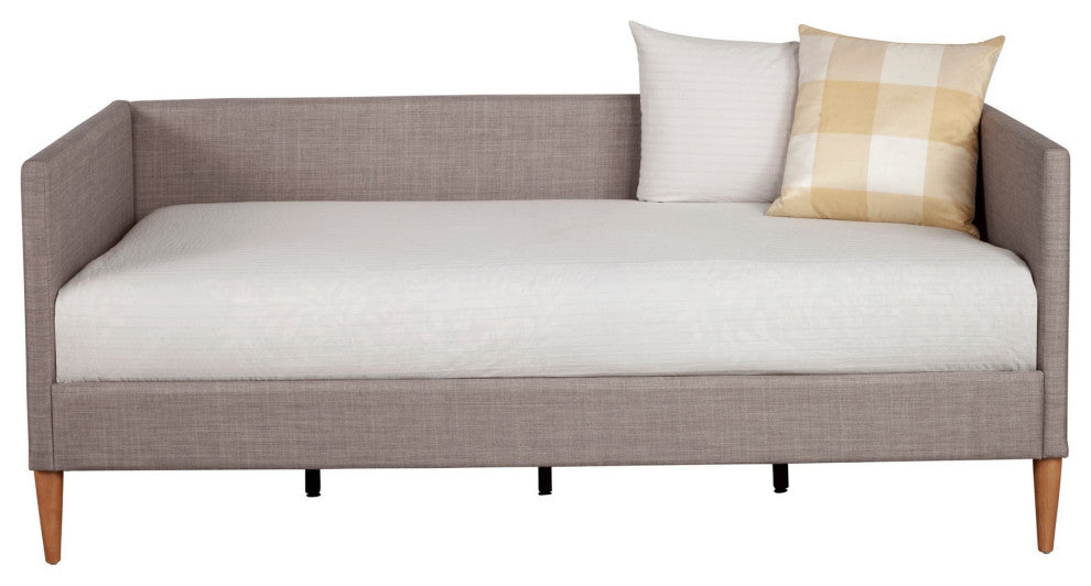 Benzara BM261847 Daybed With Wooden Frame and Fabric Upholstery, Dark Gray