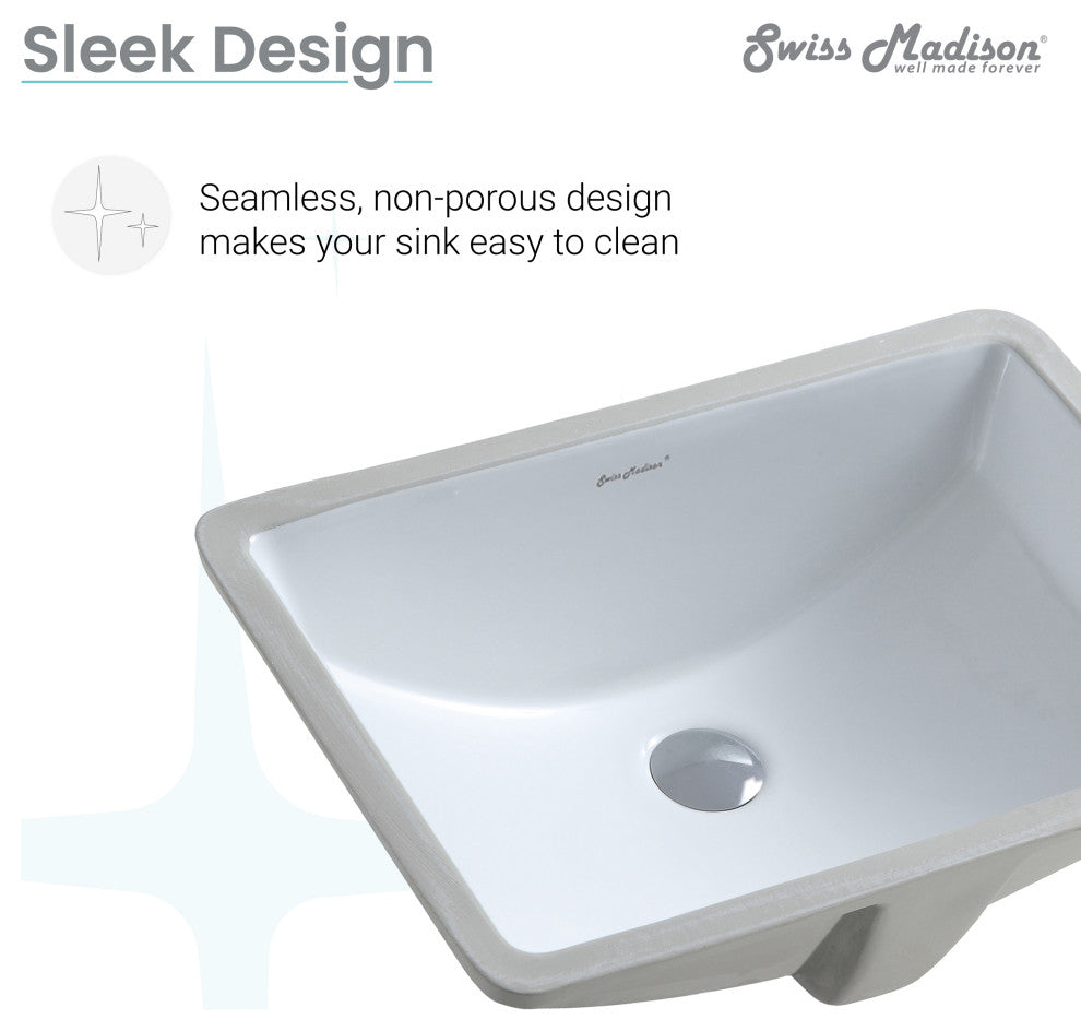 Plaisir 21" Rectangular Under-Mount Bathroom Sink