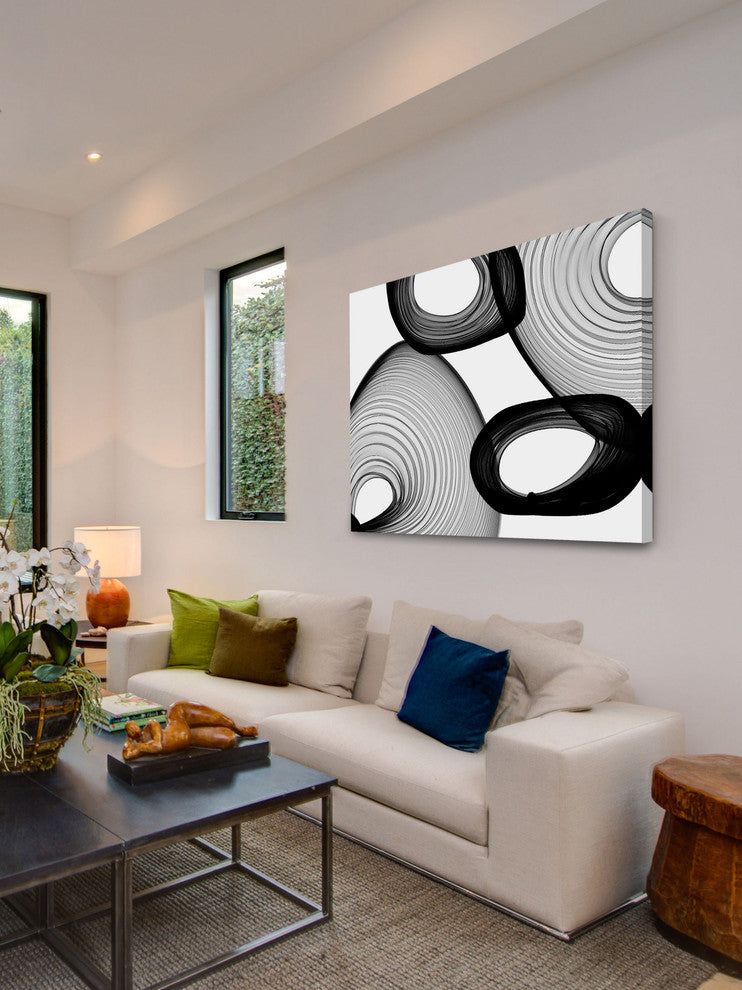 "Abstract Black and White 21-58-07" Print on Canvas by Irena Orlov