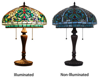 Doloris Tiffany-Style Victorian Stained Glass Table Lamp 17" Width