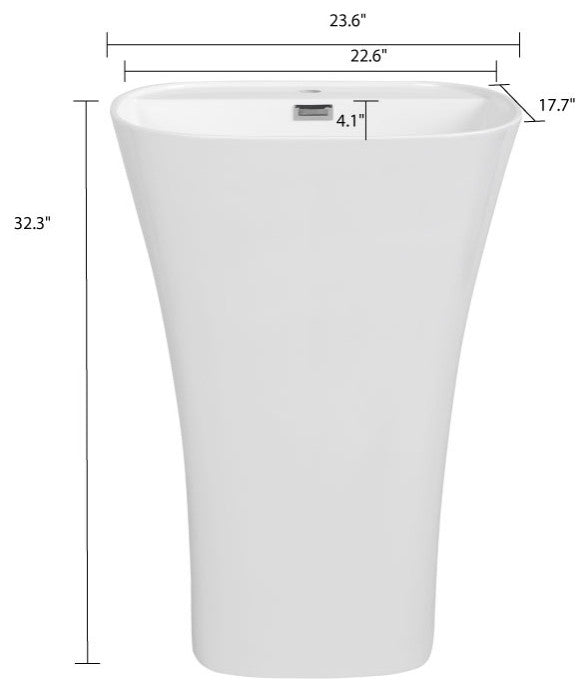 24" Streamline K-1980-24 Solid Surface Resin Freestanding Basin