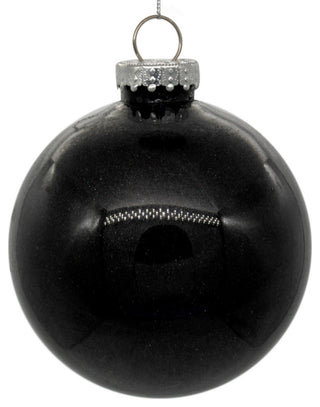 6" Black Glitter Clear Ball 4-Pack