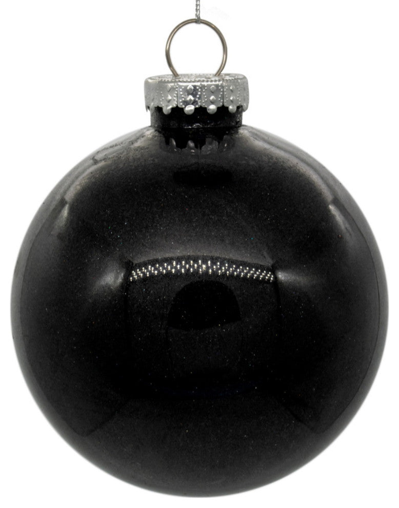 6" Black Glitter Clear Ball 4-Pack