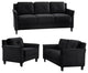 LifeStyle Solutions Hartford 3 Piece Microfiber Sofa Set in Black