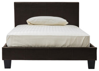 Furniture of America Ramone Faux Leather King Platform Bed in Espresso