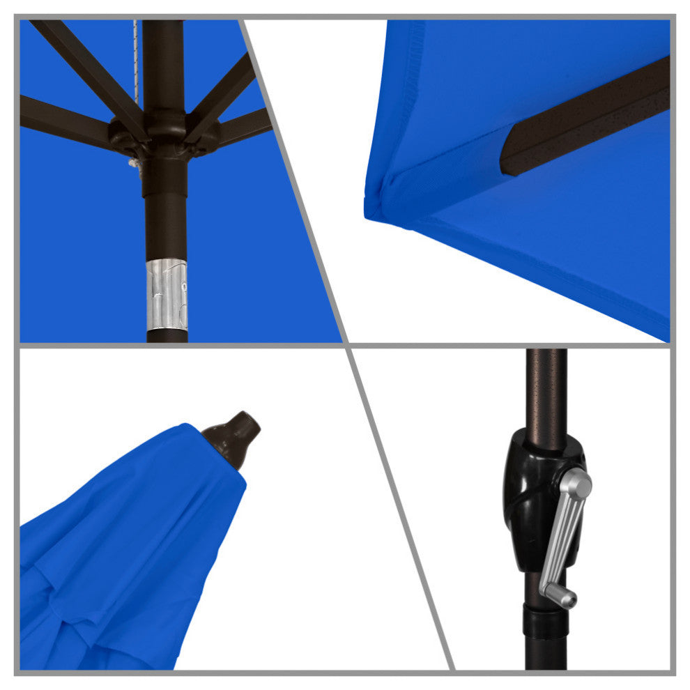 Astella 11' Round Table Patio Umbrella, Auto Crank Lift, Polyester, Pacific Blue