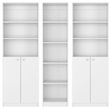 Levan 3 Piece Living Room Set with 3 Bookcases, White