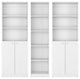 Levan 3 Piece Living Room Set with 3 Bookcases, White