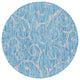 Unique Loom Aqua Blue Curl Outdoor Rug, Aqua Blue, Gray, 4'' X 4''