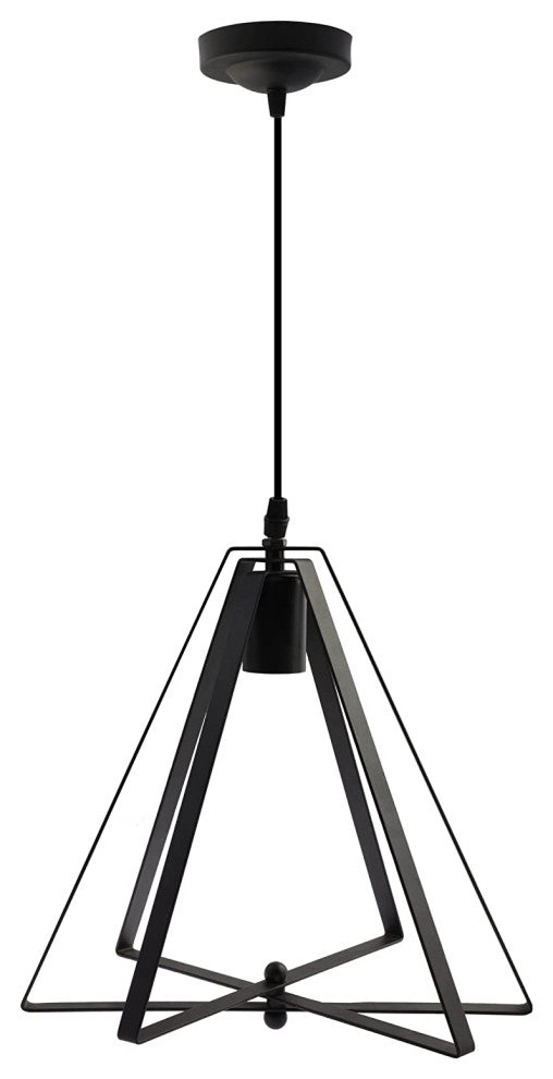 Black Art Pendant Light Fixture Adjustable Cage Hanging Lamp