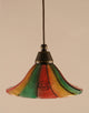 Cord Mini Pendant, 10" Mardi Gras Glass