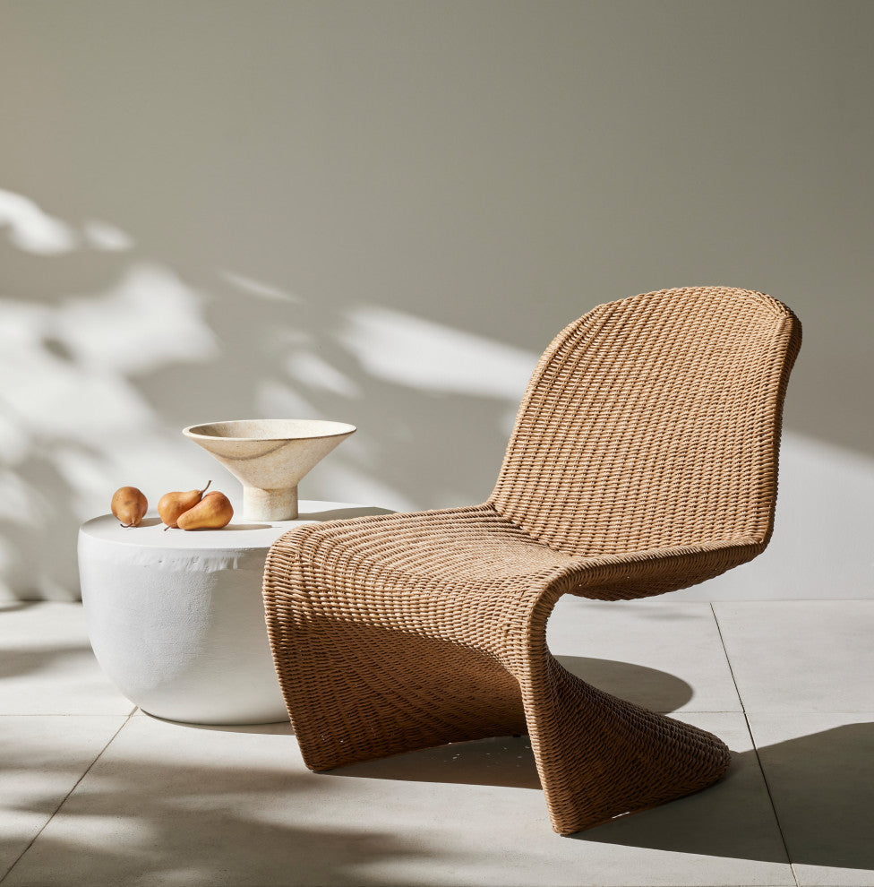Basil Outdoor End Table-Matte White
