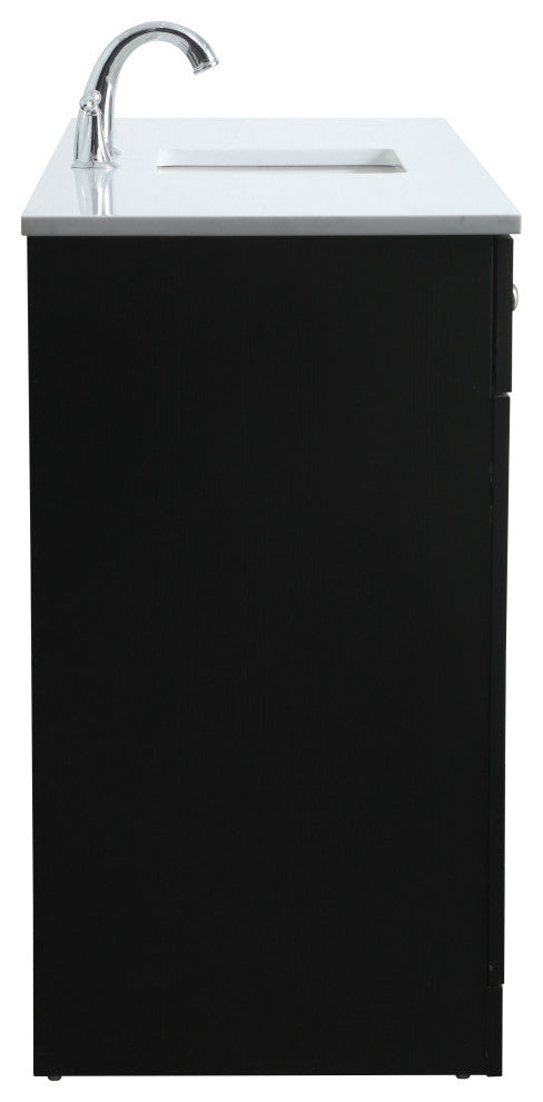 60" ADA Compliant Bathroom Vanity, Black