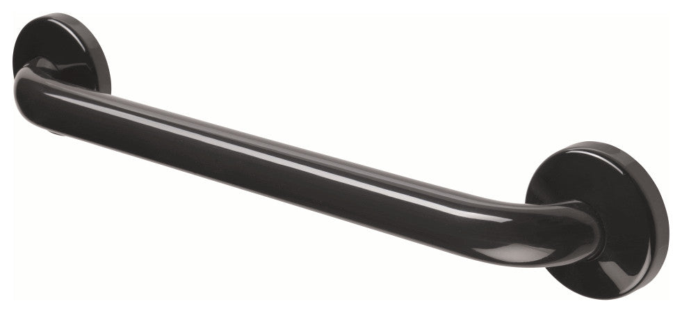 16 Inch Grab Bar With Safety Grip, Wall Mount Coated Grab Bar, Black