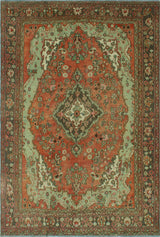 Fine Vintage Distressed Qasim Rust Rug