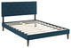 Modway Terisa King Fabric Platform Bed With Squared Tapered Legs, Azure