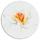 Yellow Rose Sketch On White Back, Flower Round Wall Art, 11"