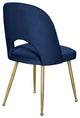 Logan Velvet Dining Chairs With Brushed Gold Legs (Set of 2), Navy
