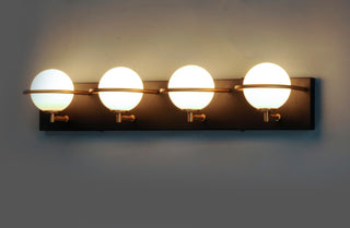 Maxim 21604 Revolve 4 Light 27"W LED Bathroom Vanity Light - Black / Gold /