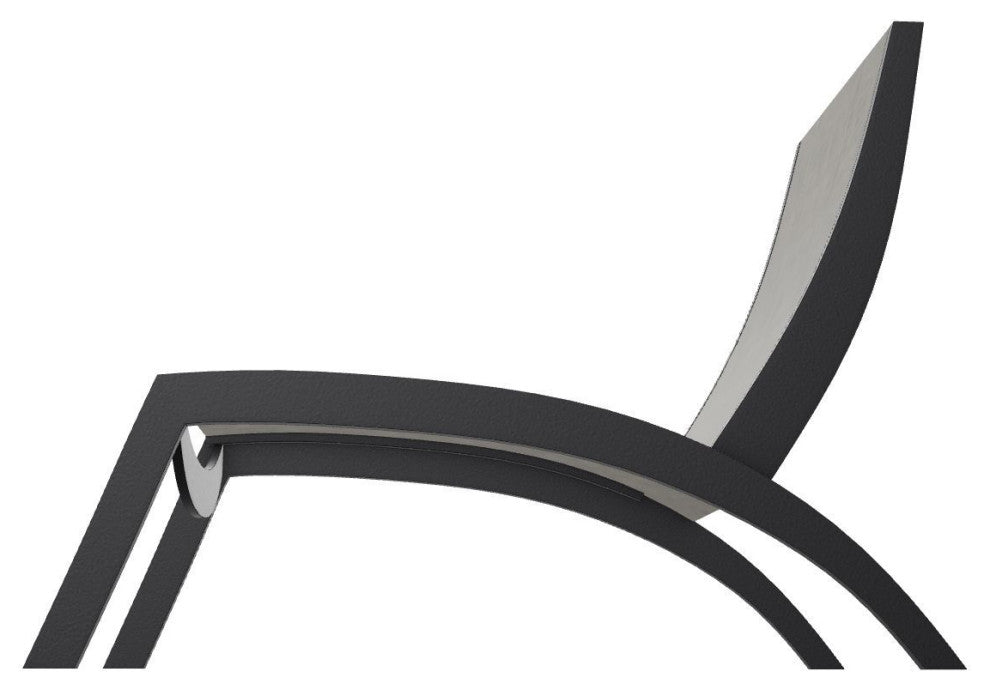 Dune Sling Stackable Outdoor Hydro-Lounge Chaise, Storm/Black