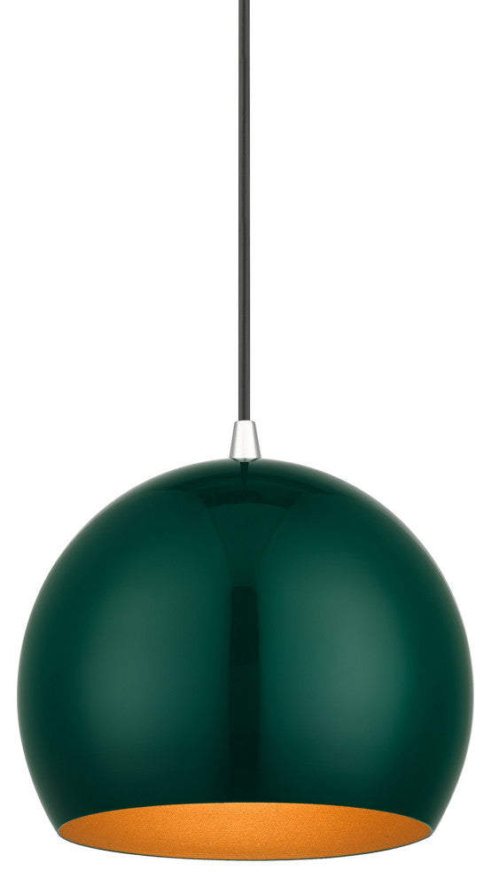 Piedmont 1-Light Shiny Hunter Green Globe Pendant