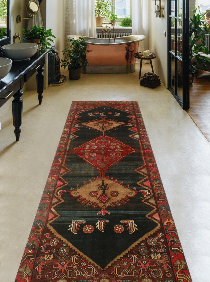 Semi-Antique Heidy Navy Runner