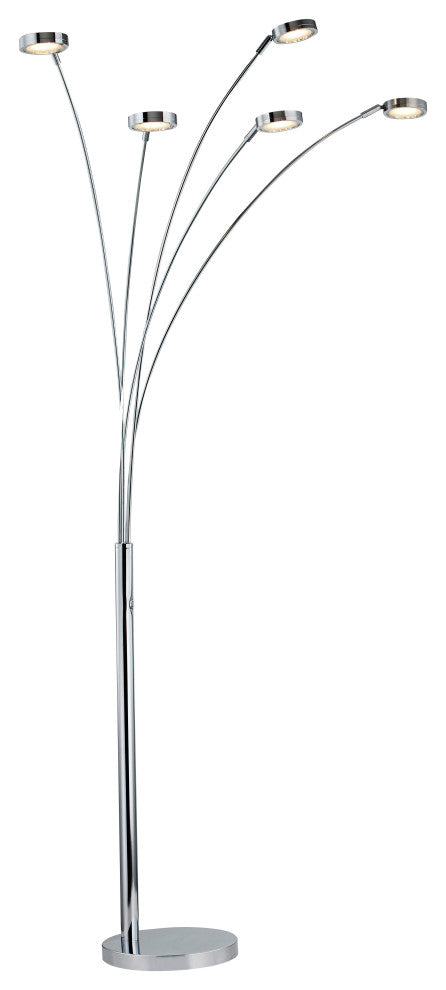 Etherium 73" LED 5-Arched Floor Lamp With Touch Dimmer