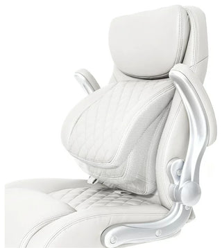 Executive Office Chair, Ergonomic Design With Adjustable Lumbar Support, White