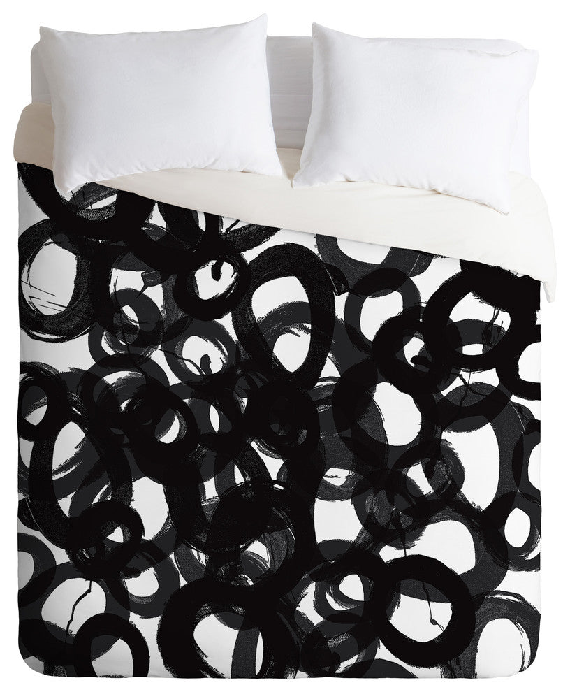 Kent Youngstrom Black Circles Duvet Cover Set, King