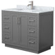 42" Single Bathroom Vanity, Dark Gray, Carrara Countertop, Sink, Nickel Trim