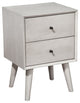 Gray Century Modern Wood 2 Drawer Nightstand