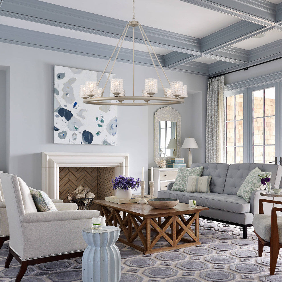 10 Light Crystal Wagon Wheel Candle Style Chandelier