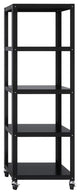 Pemberly Row 5-Shelf Steel Metal High Mobile Bookcase in Black